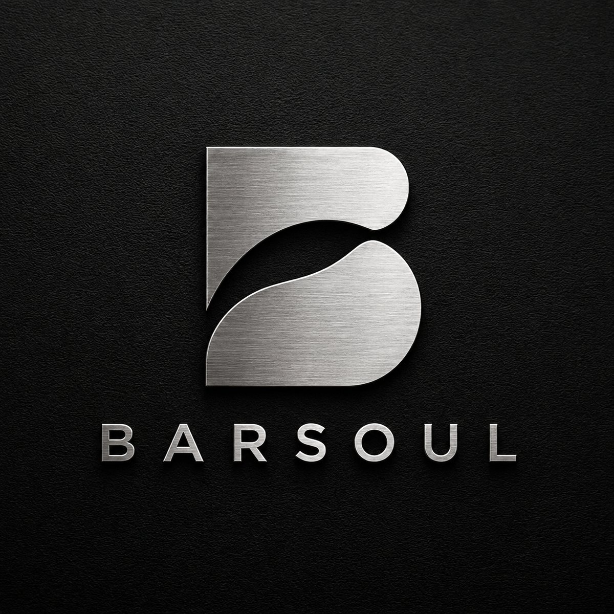 The BARSOUL symbol as a metal sign on a dark wall (rendering).